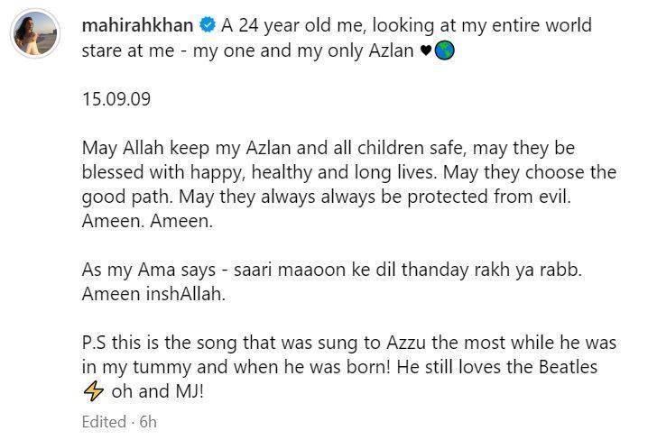 Mahira Khan's Sweetest Birthday Wishes for Son Azlan