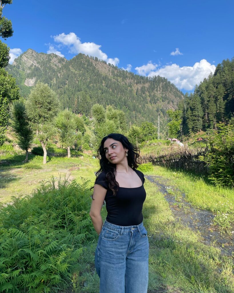 Mehar Bano In Hopar Valley Nagar, Pakistan, Enjoying Her Vacation with Friends