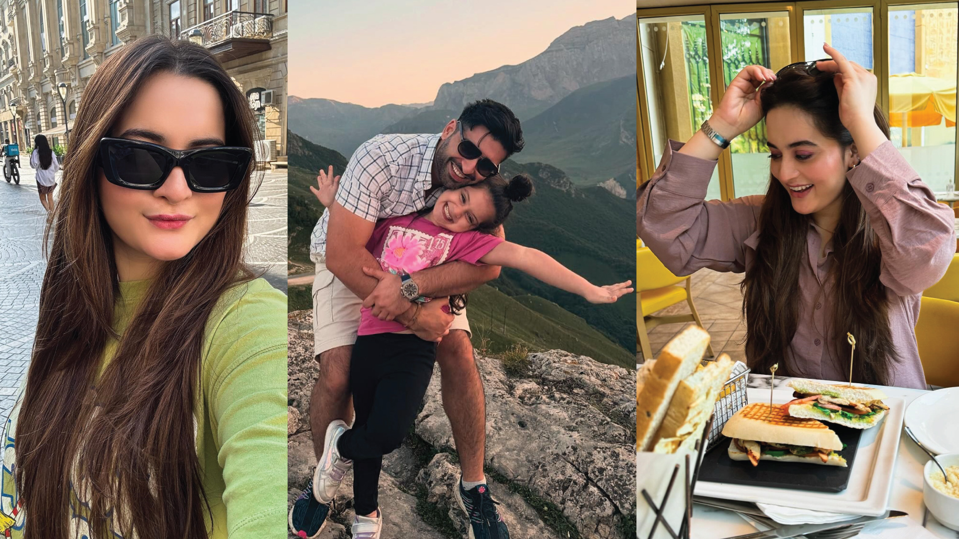 New Pictures Of Aiman Khan & Muneeb Butt From Baku & Dubai