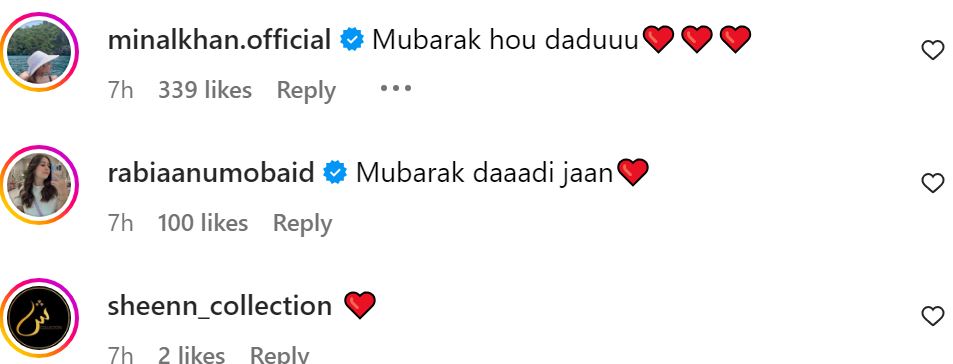 Saba Faisal Celebrated the Arrival of Her Third Grandchild
