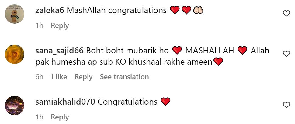 Saba Faisal Celebrated the Arrival of Her Third Grandchild