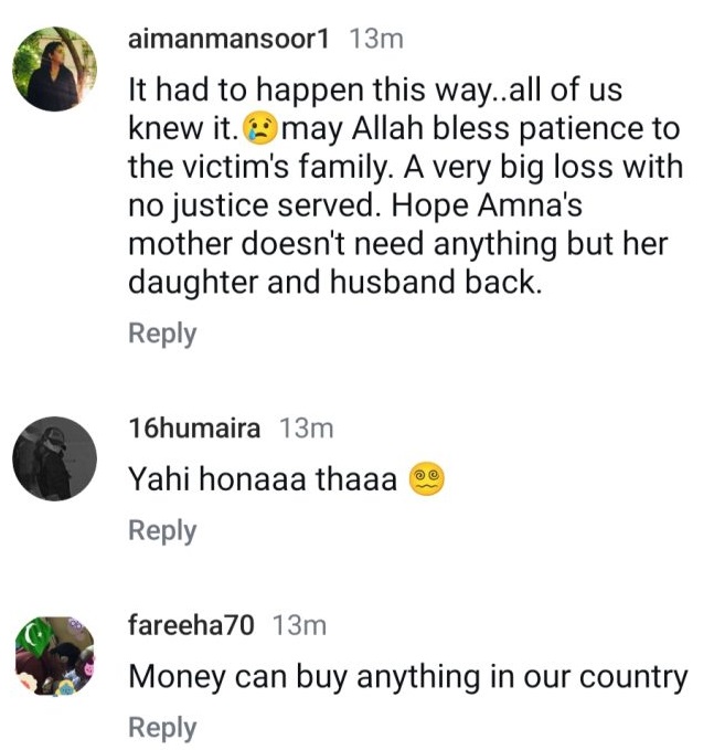 The Public Responds to The Family of Karsaz Victims' Out of Court Settlement with Natasha
