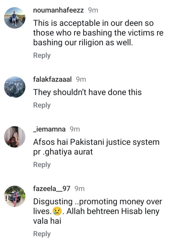 The Public Responds to The Family of Karsaz Victims' Out of Court Settlement with Natasha