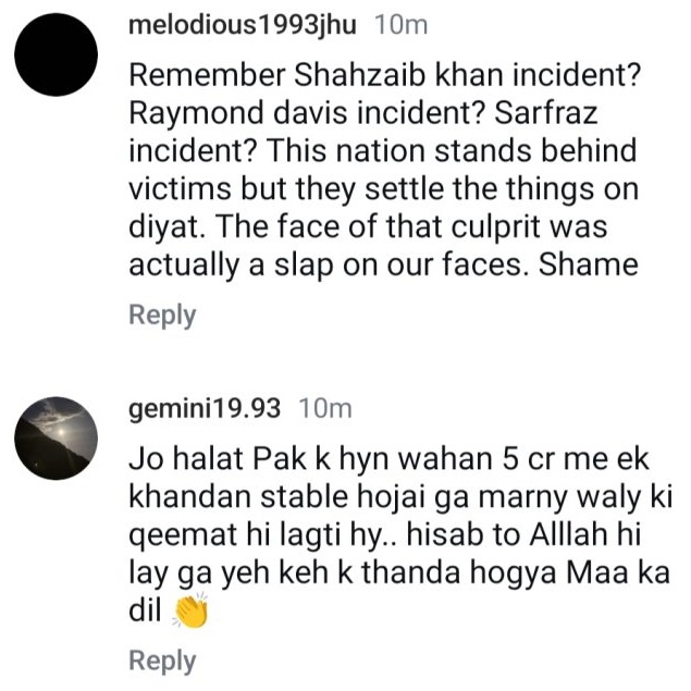 The Public Responds to The Family of Karsaz Victims' Out of Court Settlement with Natasha
