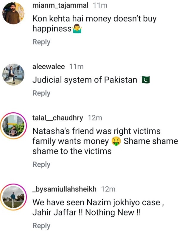 The Public Responds to The Family of Karsaz Victims' Out of Court Settlement with Natasha