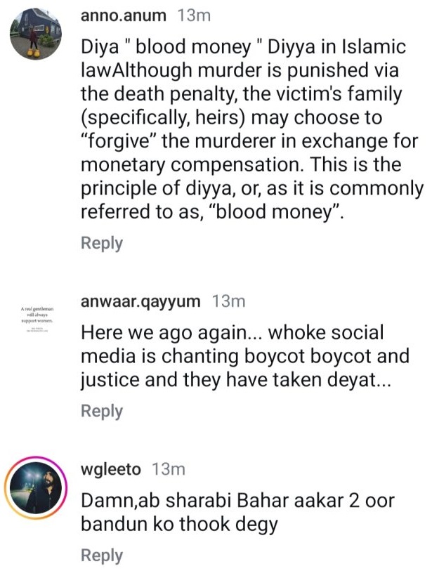The Public Responds to The Family of Karsaz Victims' Out of Court Settlement with Natasha