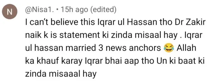 Iqrar Ul Hassan Is Criticized By The Public For Criticizing Dr Zakir Naik