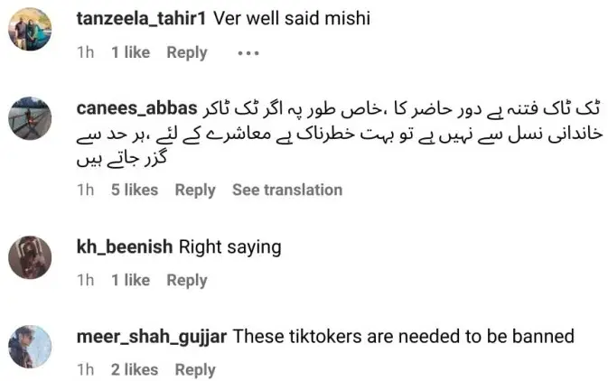Tiktokers Are Blasted By Mishi Khan For Creating Inappropriate Videos