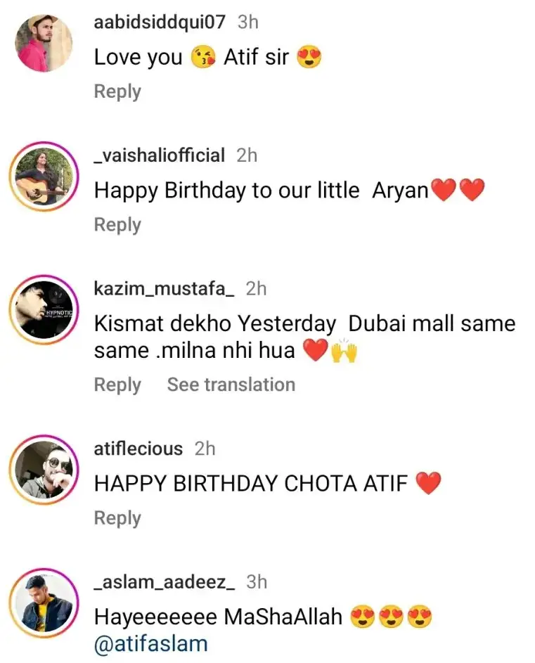 Atif Aslam's Lovely Birthday Greeting For His Son