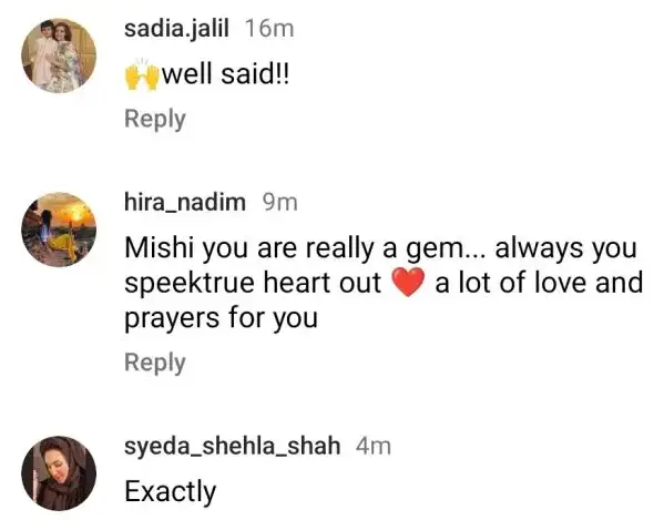 Mishi Khan Responds To Criticism By Supporting Rajab Butt