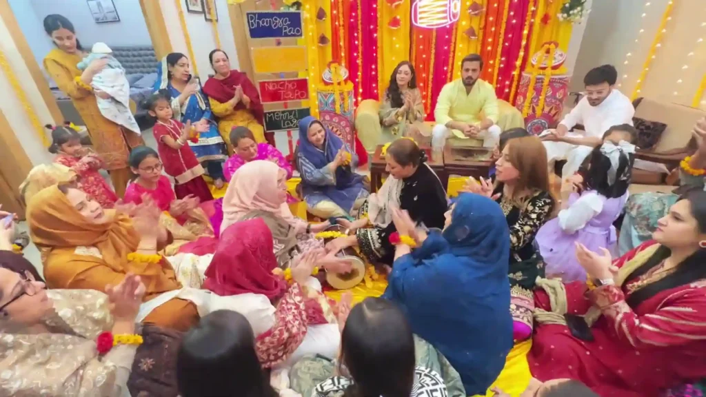 Pictures of Rajab Butt and Wife's First Dholki
