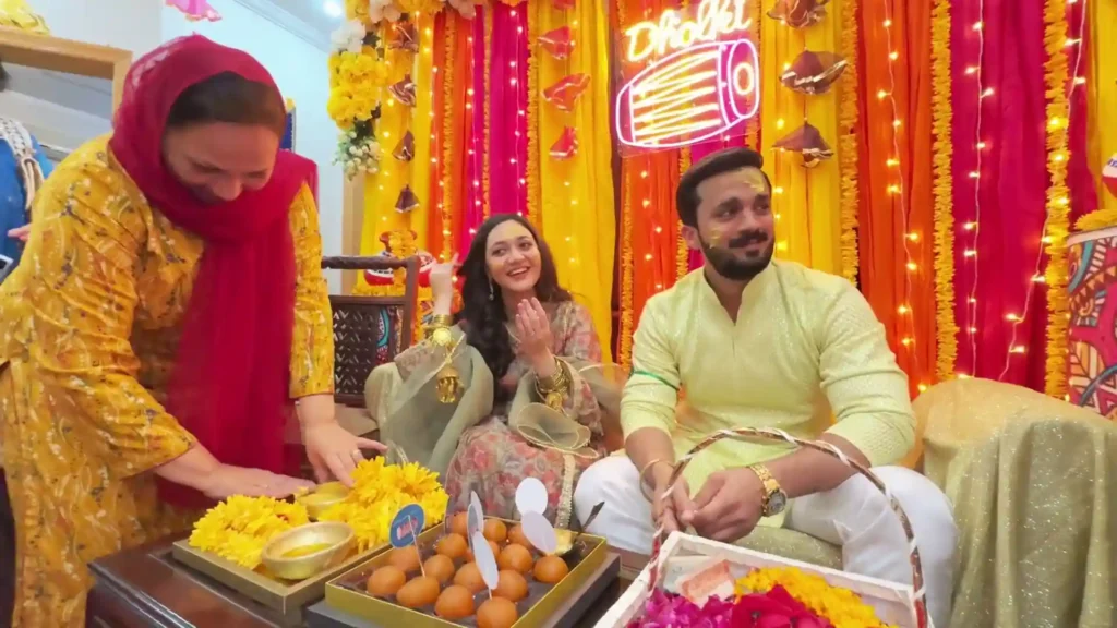 Pictures of Rajab Butt and Wife's First Dholki