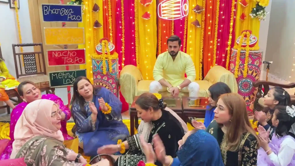 Pictures of Rajab Butt and Wife's First Dholki