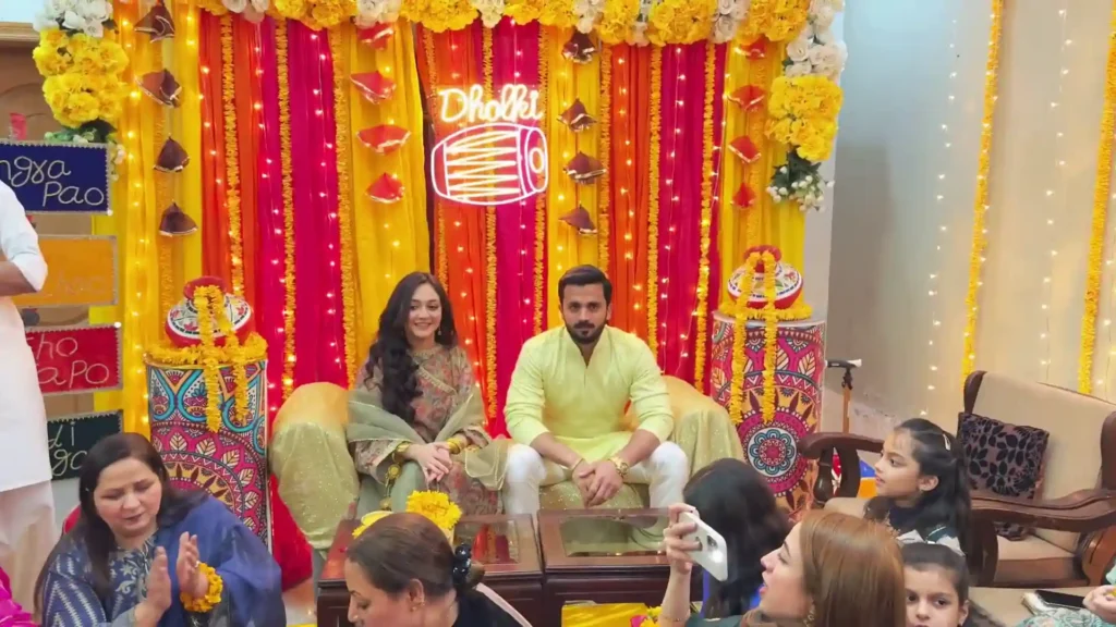 Pictures of Rajab Butt and Wife's First Dholki