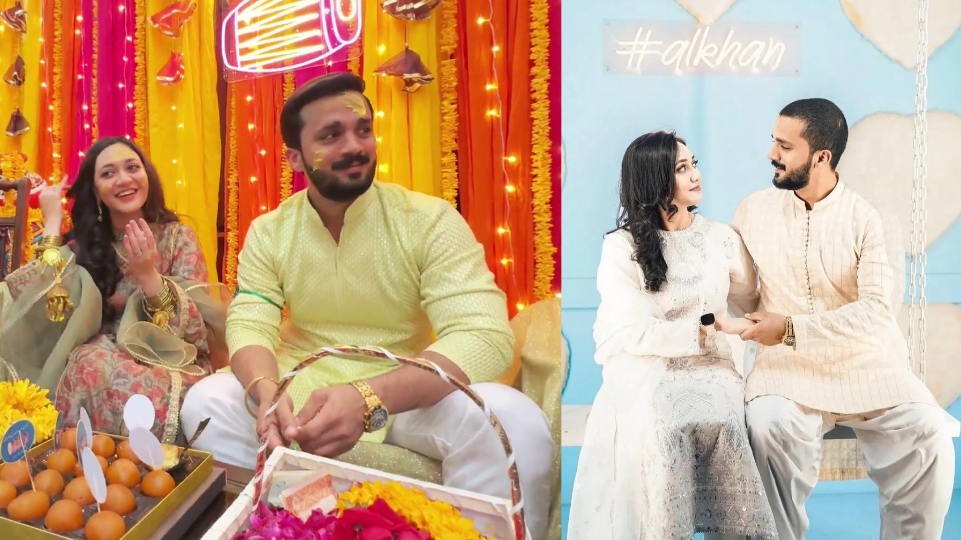 Pictures of Rajab Butt and Wife's First Dholki