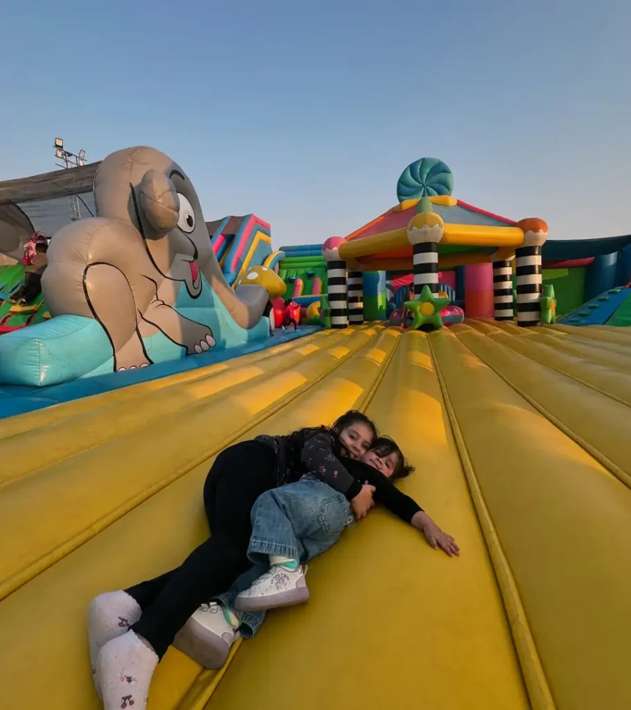 Pictures Of Aiman Khan With Her Jumbo Jump Daughters