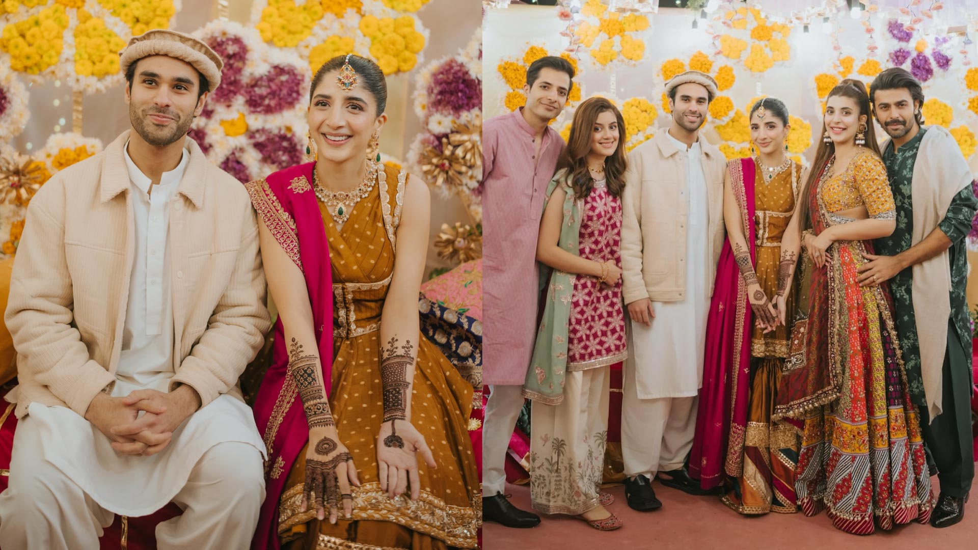 Gorgeous Mehndi Pictures & Video of Ameer Gilani & Mawra Hocane