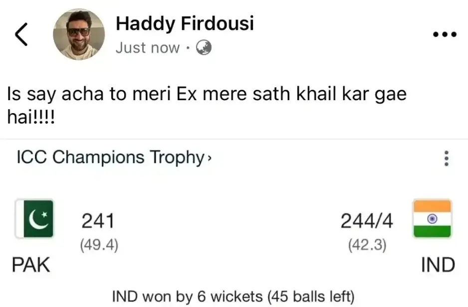 India's Champions Trophy Victory Over Pakistan Causes a Meme Wave
