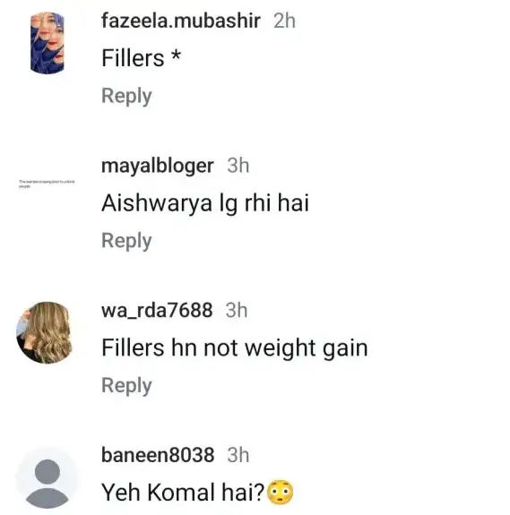 Komal Meer's Most Recent Pictures: Plastic Surgery or Weight Gain?