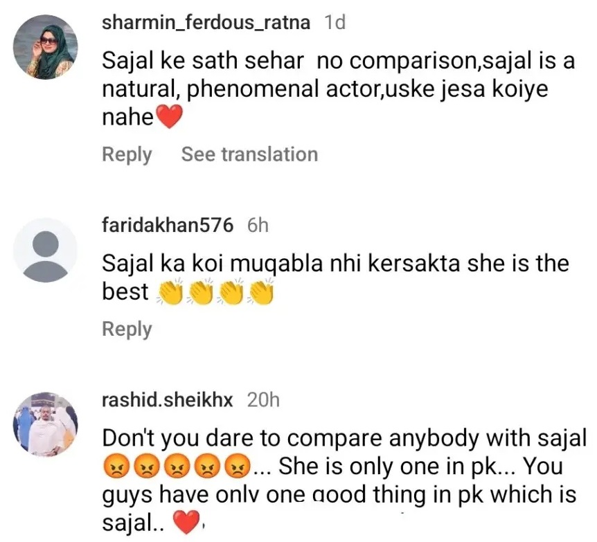 Saife Hasan's Sehar Khan & Sajal Aly Comparison Is Questioned
