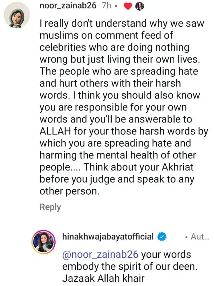 Hina Bayat Responds to Criticism of Her Dancing Video