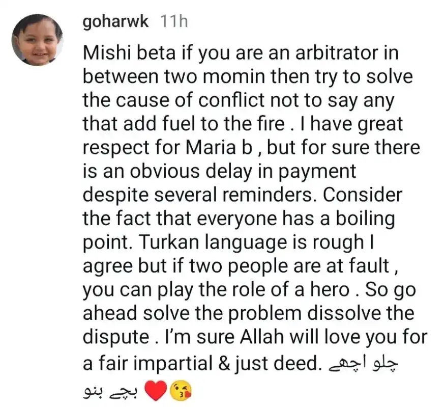 Mishi Khan Faces Backlash for Supporting Maria B